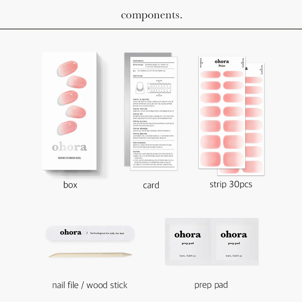 Semi-Cured Gel Nail Strips - N Peach Latte (30pcs) - Image 3